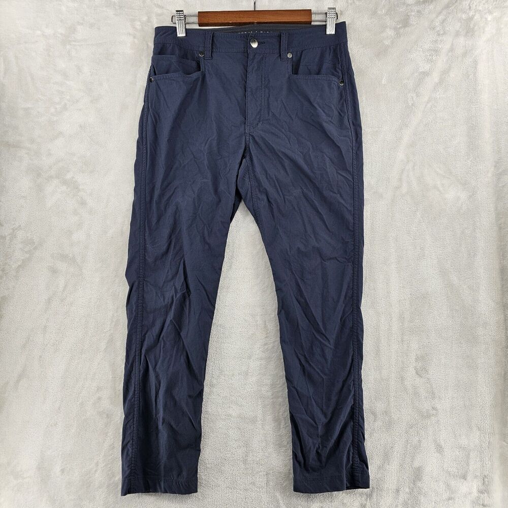 Western Rise Pants Mens 30x27 Blue Chino Stretch Performance Casual‎ Hiking